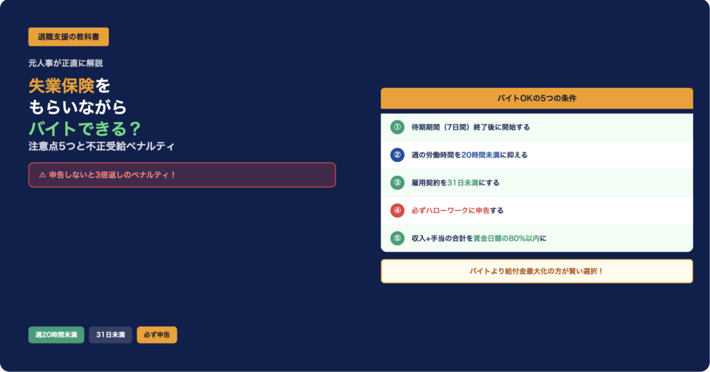失業保険を もらいながら バイトできる？