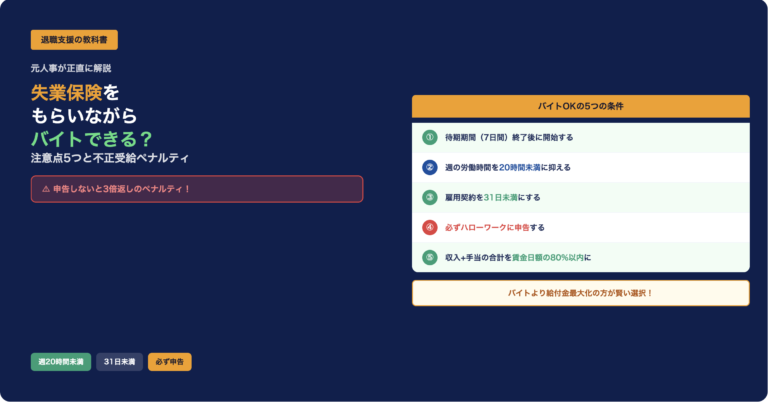 失業保険を もらいながら バイトできる？